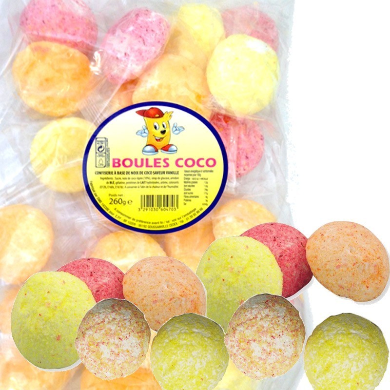 Sachet de mini boules de chewing-gum multicolores