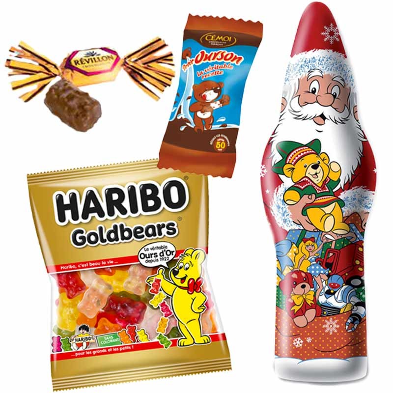 Lot de 4 sucettes forme Père-Noël en Chocolat Lait idéal pour les Enfants