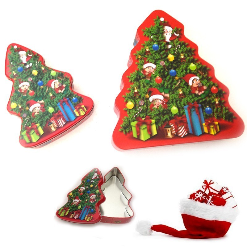 5 Pièces Boîte Cadeau En Forme D'arbre De Noël Pour Biscuits Au